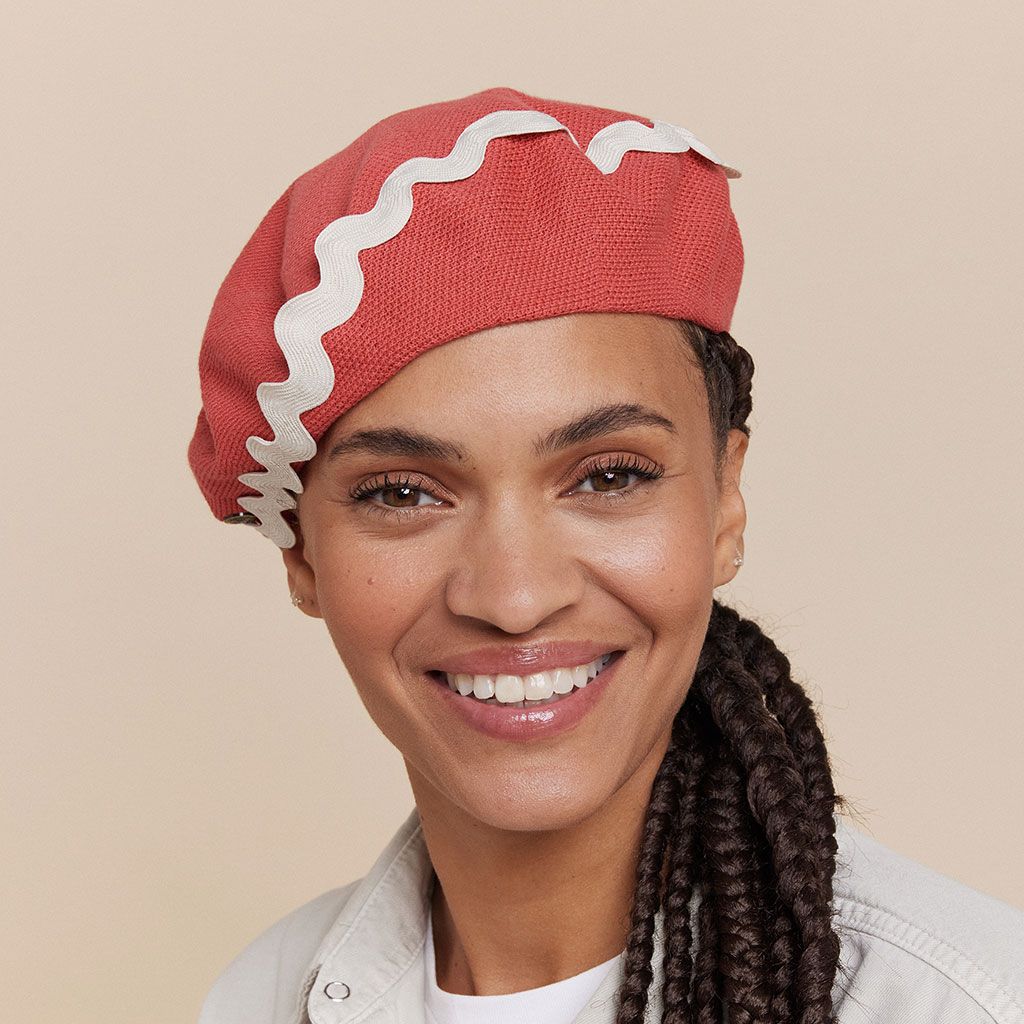 Lenta Cotton Beret with Basque Ribbon at Reduced Price | Laulhère