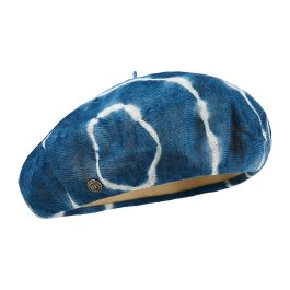 Getaria linen tie and dye beret in sale | Maison Laulhère