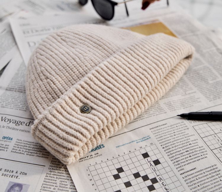 Bonnet en laine Le Boret beige - Collection Laulhère