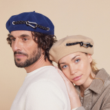Two-tone flat cotton cap on sale | Maison Laulhère